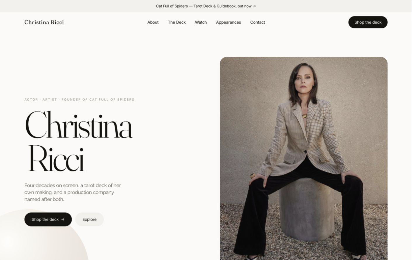 Christina Ricci website