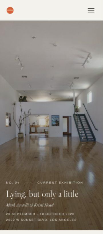 Interval Gallery website on mobile